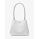 Michael Kors Pratt Medium Signature Logo Shoulder Bag White One Size
