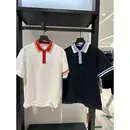 Golf kleidung Herren farblich passendes Revers Kurzarm T-Shirt Casual Sports Top