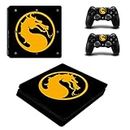 TCOS TECH PS4 Slim Skin Protective Wrap Cover Vinyl Sticker Decals for Playstation 4 Slim Version Console and Dual Shock 4 Sticker Skins PS4 Slim Skin Console and Controller (Mortal Kombat)