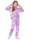 Arshiner Girls Tie-Dye Outfits Sweatshirts and Elastic Waist Pants Set with Side Pockets 10-13 year old