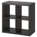 IKEA Kallax Shelving unit storage organizer black brown 4 shelf organizer 30x30