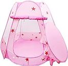 Tech Traders ® Princess Pop Up Playhouse, Play Tent, Play Tent Castle Foldable Popup Balls House for Baby Toddler Girls (Pink,47 * 35 Inch)