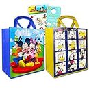 Disney Mickey Mouse and Minnie Mouse Reusable Tote Bag Set (2 Vintage Classic Totes)