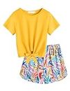 Arshiner Mädchen Kleidung Set Batik Sommer T-Shirt mit Shorts Kinder Freizeitanzug Sport Bekleidungssets für Mädchen 11-12 Jahre