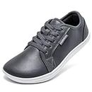 HOBIBEAR Outdoor Schuhe Herren Damen Minimalistische Mode Schuhe Breite Leicht und Bequem Running Walking Sneakers Grau Größe 39