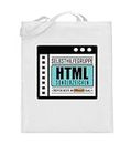 Generisch HTML Autohelfegruppe Coder Programmierer Sac en jute (avec longues anses), Blanc., 38cm-42cm
