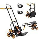 Oyoest Stair Climber Hand Truck Dolly,Heavy Duty Stair Climbing Cart 440 Lbs Capacity,2 in 1 Dolly Cart with Telescoping Handle,12.2" X 11.6" Nose Plate and 6 Rubber Wheels for Moving.