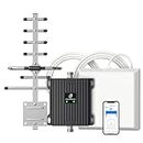 Cell Phone Signal Booster for Band 4/5 | Up to 4,500 Sq Ft | Boost 4G LTE Voice and Data Signal | 65dB Dual Band Cellular Repeater with High Gain Antennas | ISED Approved