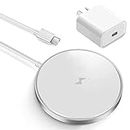 Qimoo Magnetic Wireless Charger with USB-C 20W PD Adapter,15W Fast Wireless Charging Pad, Compatible with Mag-Safe Charger for iPhone 14/14 pro/14 pro max/12/13/13 Pro/13 Pro Max, Airpods Pro