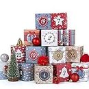 LIHAO Christmas Advent Calendar 24 PCS Cardboard Gift Box Advent Calendar Boxes Unique Design 2023 Christmas Countdown Boxes