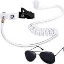 Gejoy 2 Pieces Playing Cosplay Includes Earpiece Earplugs Acoustic Tube Headset and Sunglasses (Black Glasses Frame)