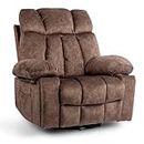 Massage Chair Recliner, Massage Chair for Living Room with Vibrating Massage and Heating Function, Ergonomic Lounge Chair with Rocking Function and Side Pocket, USB Charging Port (Brown)