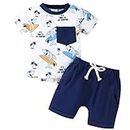 Winmany Kleiner Junge Sommerkleidung Kleinkind Jungen Baumwolle Oberteil Shirt Kurzes Set Baby Casual Strand Outfits 0-3T (2, Haifisch, 0-6M)