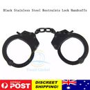 Black Stainless Steel BDSM Bondage Restraints Lock Handcuffs Adult Games Sex Toy