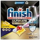 Finish Ultimate Infinity Shine Citrus Spülmaschinentabs – Geschirrspültabs für ultimative Reinigung, Fettlösekraft und Glanz mit Schutzschild – Gigapack mit 2x80 Tabs