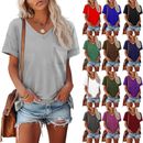 Women's Clothing Summer 2024 Loose Short Sleeve Fashion Basic V-Neck T-shirts