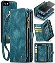 iPhone 8 /iPhone 7 Wallet Case, iPhone SE 2020 Leather Wallet Case Flip Magnetic Detachable Case ,Premium Cowhide Leather Purse Phone Cover with Flip Card Slots for iPhone 8 /iPhone 7 /iPhone SE 2020(iPhone 8 /iPhone 7, blue)