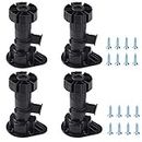Adjustable Furniture Leg Foot, RilexAwhile Hardware Casters Glides Height Cabinet Leveling for Kitchen Bathroom, 4 Pack