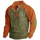 Buffalo Jeans Orange Jacket Men Mens Sweater Button Up Sweatshirt Blank Boys Waffle Knit Long Sleeve Shirt Mens 1/4 Zip Light Blue Hoodie Men Sweat Shirts(C-Army Green,XX-Large)