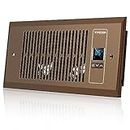 VIVOSUN Quiet Register Booster Fan 4”×10”, Smart Register Vent with Intelligent Thermostat Control, Cooling Heating AC Vent Booster Fan, Brown