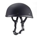 Woljay Motorcycle Half Helmet Beanie Cruising Skull Cap Small Helmets for Motorbike Scooter Chopper Moped Scooters Electric (Small, Matte Black)