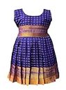 Amba Collection Boutique Girl's New Traditional Ethnic Wear Cotton Irkal Star Pattern Sleeveless Frock Violet
