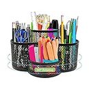 Pen Holder for Desk, 360 Degree Rotating Pencil Holder Desk Organizer with 7 Compartments Mesh Desktop Stationary Organizer Home Office Art Supply Desk Accessories & Workspace Organizers