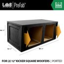 2.44 ft³ Ported MDF Enclosure for Dual 12" Kicker SoloBaric L7 Square Subwoofers