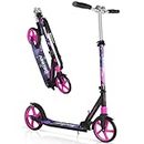 BELEEV V5 Scooters for Kids 6 Years and up, Foldable Kick Scooter 2 Wheel for Adults Teens, 4 Adjustable Handlebar, 200mm Big Wheels, Lightweight Sports Commuter Scooter, up to 220lbs(Galaxy Purple)