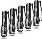 Tactical Flashlights 5 Pack Light Torch Flashlight Brightest LED Flashlight with 5 Modes Adjustable Waterproof Flashlight for Biking Camping