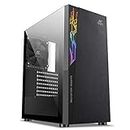 Ant Esports ICE-120AG Mid Tower Computer Case/Gaming Cabinet | Support ATX, Micro-ATX, Mini-ITX Motherboard with Pre-Installed 1 x 120 mm Black Rear Fan– Black