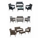 4 pz set mobili da giardino in rattan sedie tavolo da patio divano balcone bistrot esterno