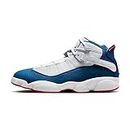 Jordan Men's 6 Rings Basketball Shoes 322992-012, White True Blue Red, 10 US