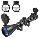 UUQ 3-9×40 Rifle Scope with Red/Green Illumination and Rangefinder Reticle - Includes Batteries, Fits 20mm Free Mounts, Waterproof and Fog-Proof,for Hunting,Airsoft, Pellet Guns and Rimfire