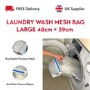 Mesh Laundry Bag For Trainers Shoes Clothes Secure Zip Bag for Washing Machine