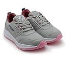 ASIAN Women's Cute Sports Running Shoes,Walking, Gym Casual Sneaker Lace-Up Shoes For Girl's Light Grey Pink, 7 UK