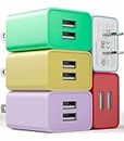 USB Wall Charger, 5-Pack 2.1A/5V Dual Port USB Cube Power Adapter Charger Plug Block Charging Box Brick for Phone 15 14 13 12 11 Pro Max Xs/XR/X, 8/7 Plus, Samsung, LG, Android