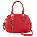 Montana West Small Top Handle Purse for Women Crossbody Satchel Handbag Barrel Bag, S Red