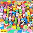 70 Pack Animal Erasers for Kids Bulk Desk Pets Classroom Prizes Treasure Box Toys for Classroom Supplies, 3D Puzzle Mini Erasers Pencil Eraser Back to School Supplies for Kids Party Favors (Random)