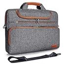DOMISO 17.3 Inch Multi-Functional Laptop Sleeve Business Briefcase Waterproof Messenger Shoulder Bag for 17"-17.3" Notebooks/Dell/Lenovo/Acer/HP/MSI/ASUS, Dark Grey