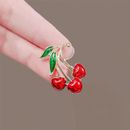 Fashion Red Small Cherry Brooches For Women Clothing Coat Jewelry Accessories