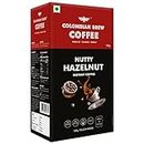 COLOMBIAN BREW COFFEE Hazelnut Instant Coffee Powder, No Sugar Vegan, 100g, Box