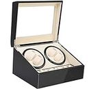 GaNkas 4+6 Watch Cases for Men, Automatic Watch Winder Display Box, Rotating Watch Box Organizer, Large Watch Holder, Leather Wood Watch Case Jewelry Box for Men (Color : Black)