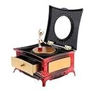 FHS Music Jewelry Box with Drawer Jewelry Storage Case with Dancing Girl Red