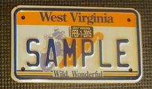 West Virginia Motorcycle License Plate Tag "SAMPLE" ONE of a Kind - Bike Harley