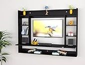 DAS Devin Wall Mount TV Entertainment Unit/Set Top Box Stand for Up to 32" Screen- Black (Engineered Wood)