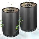 2 Pack Druiap Air Purifiers for Home Bedroom up to 690ft², H13 True HEPA Filter Air Cleaner Filterable 99.97% Micron Particles/Smoke/Pet Dander/Odor/for Office, Dorm, Apartment, Kitchen (KJ80 Black)