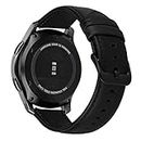 MroTech Gear S3 Frontier/Classic Correa de Reloj Compatible con Samsung Galaxy Watch 46mm Pulseras de Repuesto para Huawei Watch GT,Stratos/Pace,Ticwatch Pro,Pebble 22mm Banda Cuero Negro