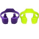 Honsky Cute Adjustable Flexible Thumbs-up Cell Phone Stand Tablet Holder for iPad Mini iPhone 7 7 Plus Samsung Galaxy S8 Switch E-Readers Android Mobile Smartphones Cellphone - 2 Pack, Green, Purple