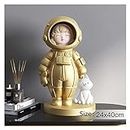 Resin Statue Decorative Sculpture Astronaut Statue Ornament Figurine Living Room Office Home Decoration Tabletop Decorations Opening Gift Modern Sculpture (Color : Golden, Size : 40cm)